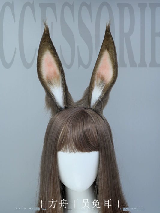 Ark Officer Rabbit Ears Hair Hoop Amaya Atrocity Rabbit Year Hand-Made Cosplay Props Stuffed Hairware