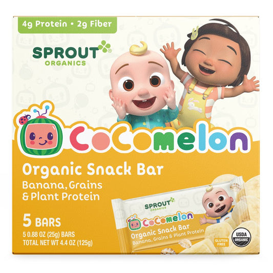 Cocomelon  Toddler Snacks, Organic Banana Snack Bar, Single Serve Bars, 5 Count Box
